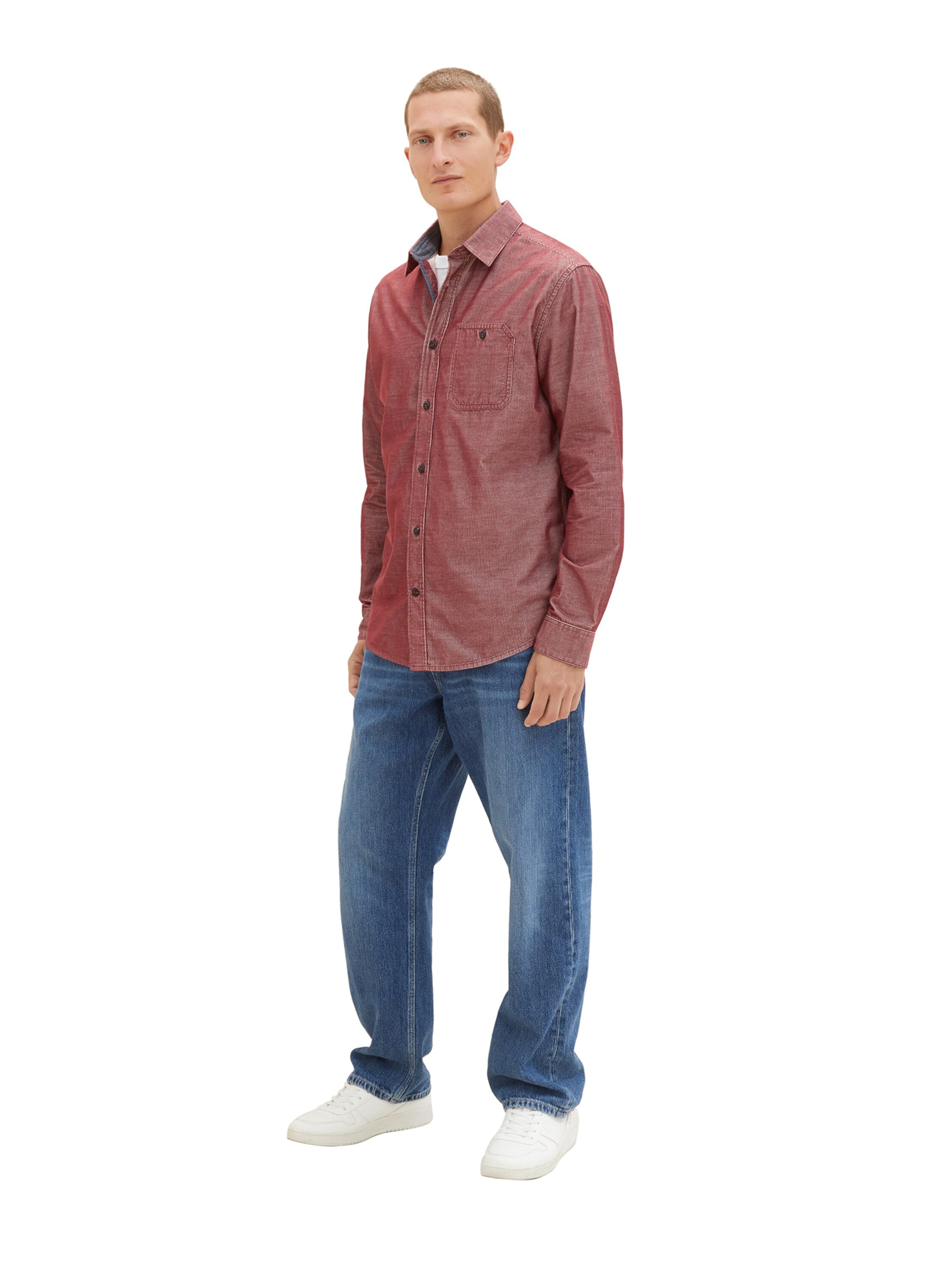 TOM TAILOR Regular Fit Hemd in Rot