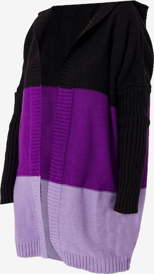 Dandalo Cardigan i lilla / mørkelilla / sort, Produktvisning