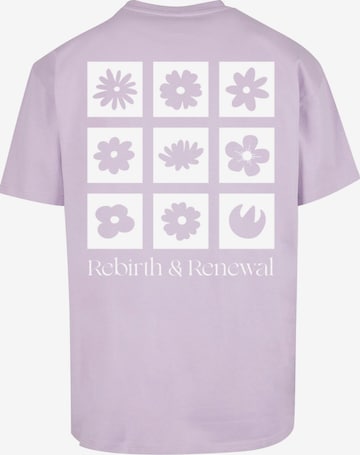 Maglietta 'Rebirth And Renewal' di Merchcode in lilla: frontale