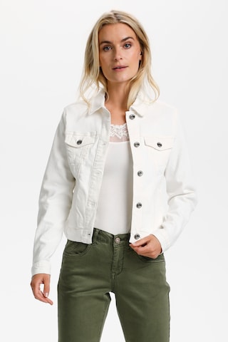 Cream Between-Season Jacket 'Lisa' in White: front