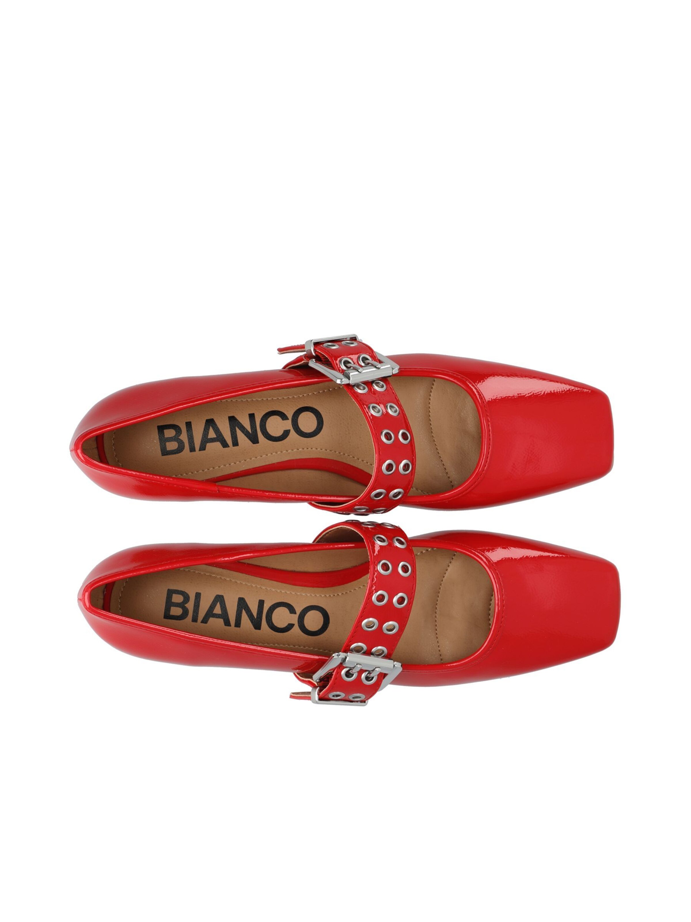 Bianco Ballerinasko med rem 'ROSE' i rød