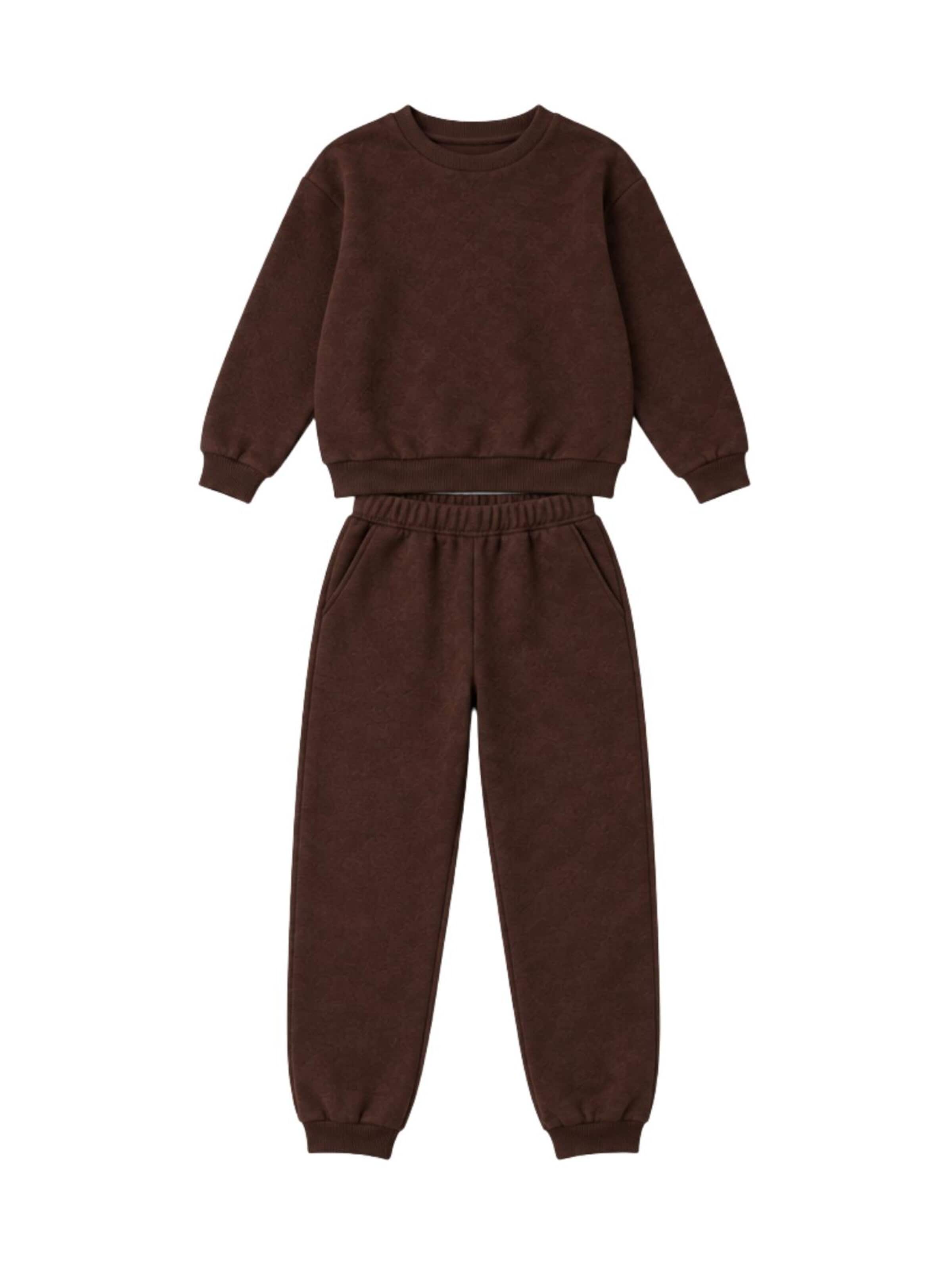 LOUIS LECLER Joggingpak 'Leo' in Bruin: voorkant