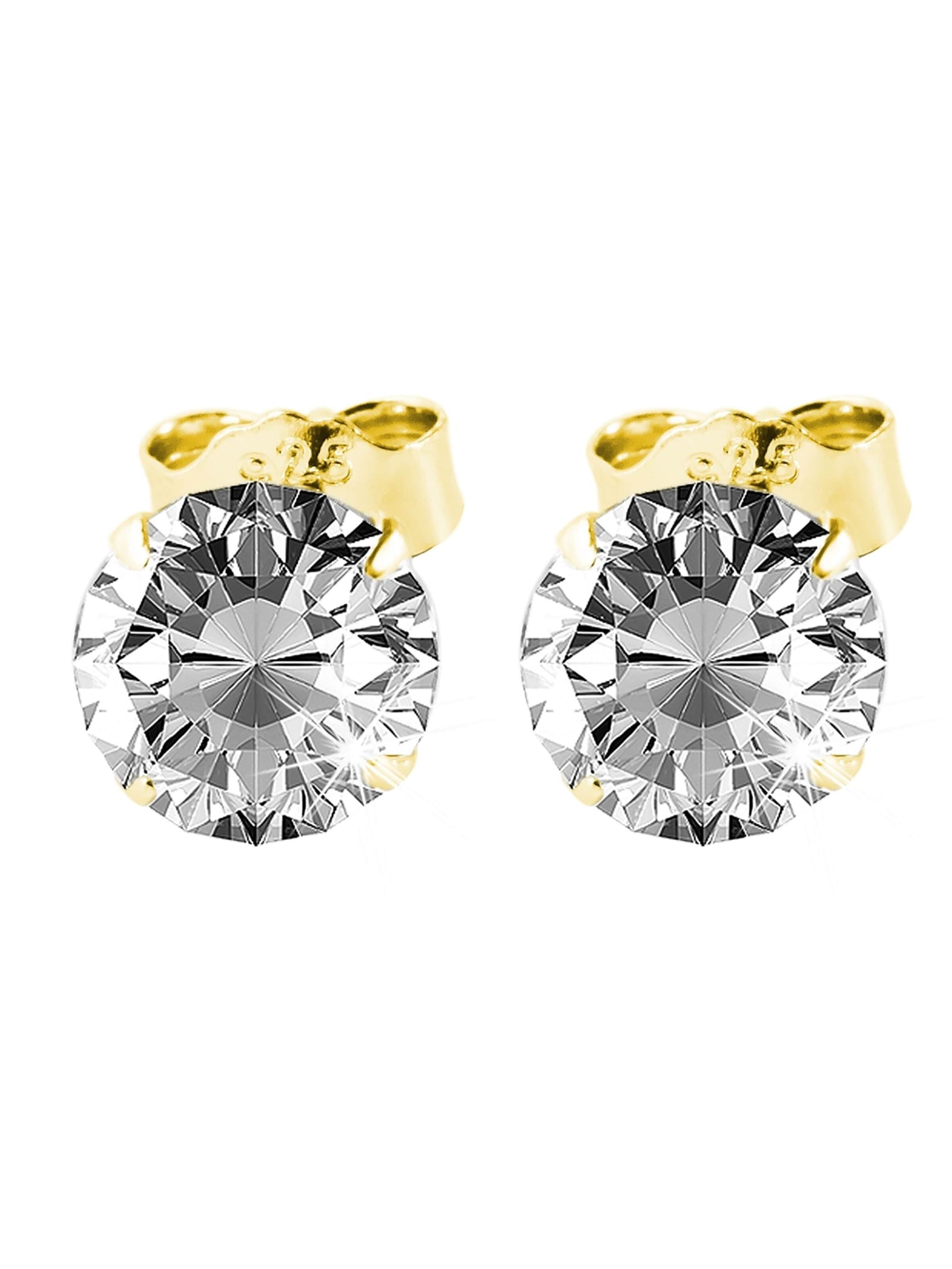 Akzent Earrings '"Runa" aus 925 Sterlingsilber, rhodiniert, langlebig' in Gold: front