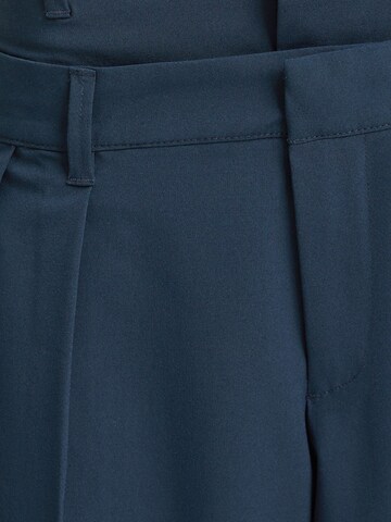 Bershka Široke hlačnice Hlače z naborki | modra barva