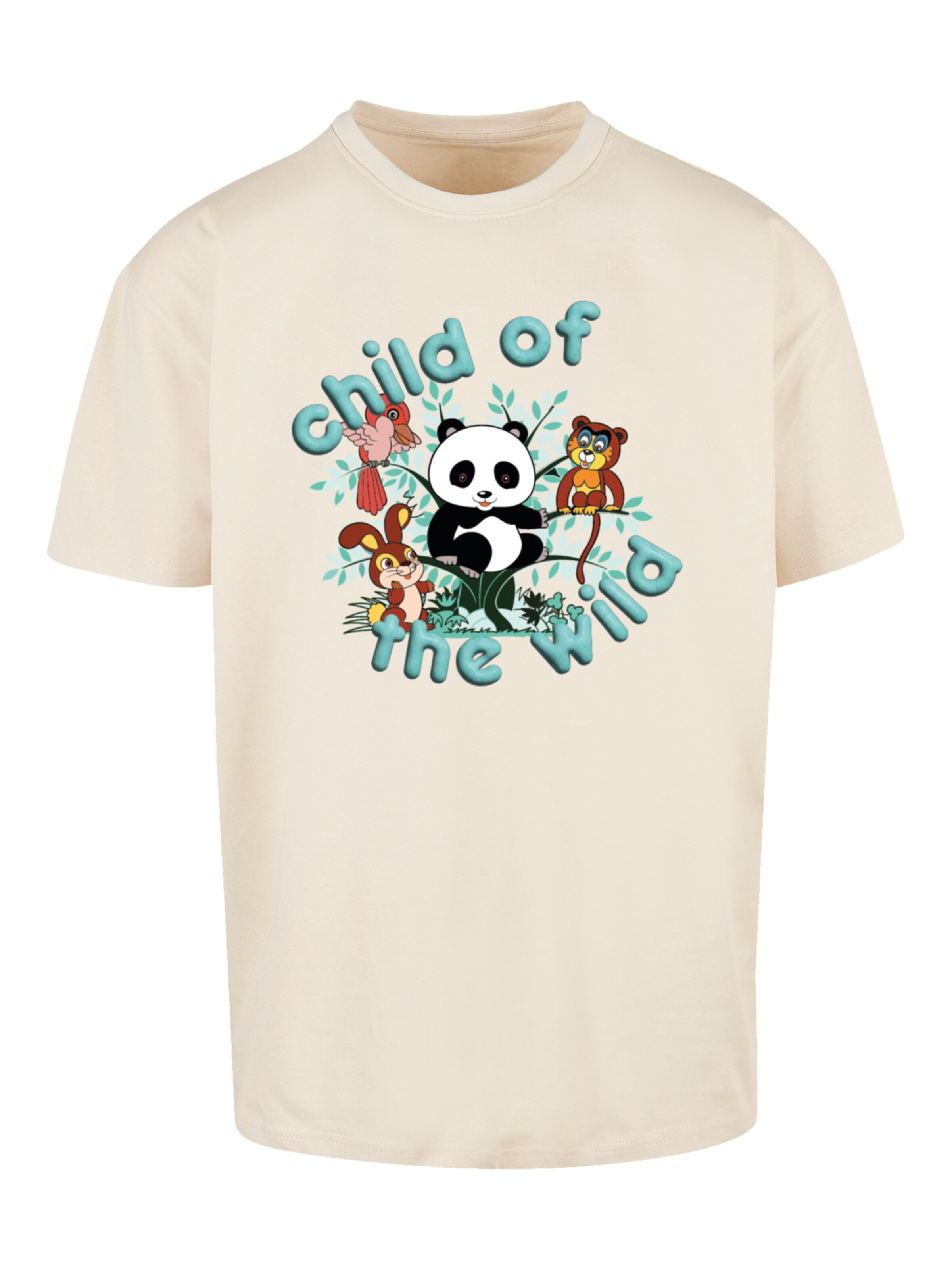 F4NT4STIC Shirt 'Heroes of Childhood Tao Tao Child Of The Wild' in Beige: front