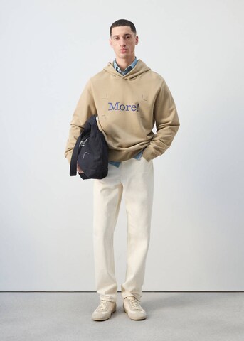 MANGO MAN Sweatshirt 'Fanbon2' in Beige