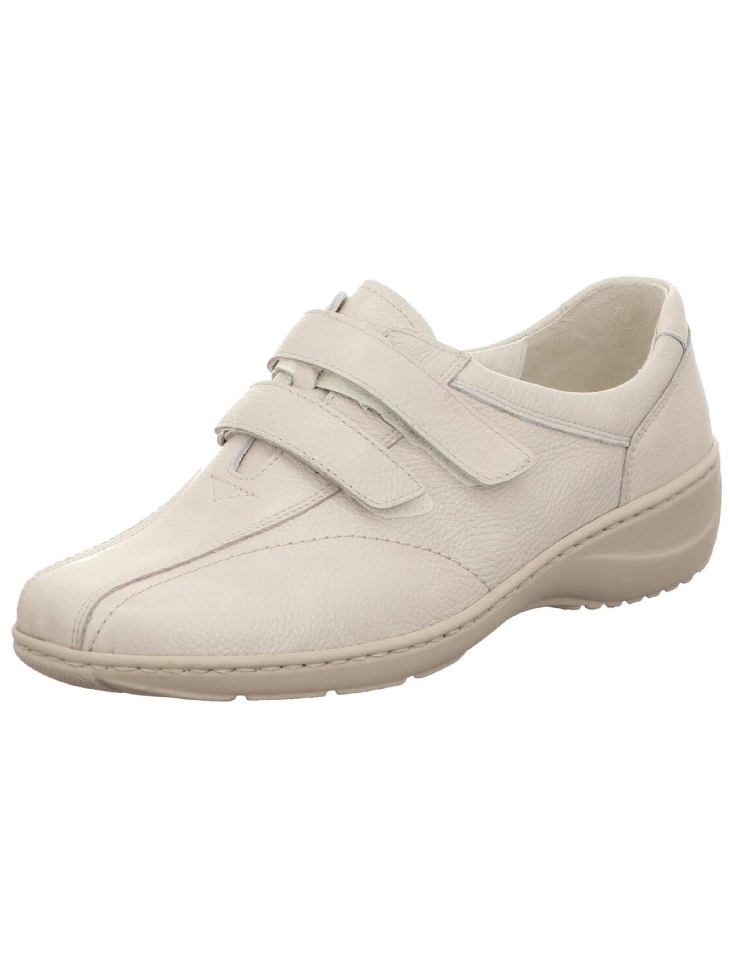 WALDLÄUFER Mockasin 'Slipper Damen 607302-172-120 Echtleder in silber' i beige: framsida