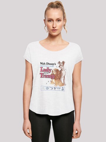 T-shirt 'Disney Lady And The Tramp Distressed Classic Poster' F4NT4STIC en blanc : devant