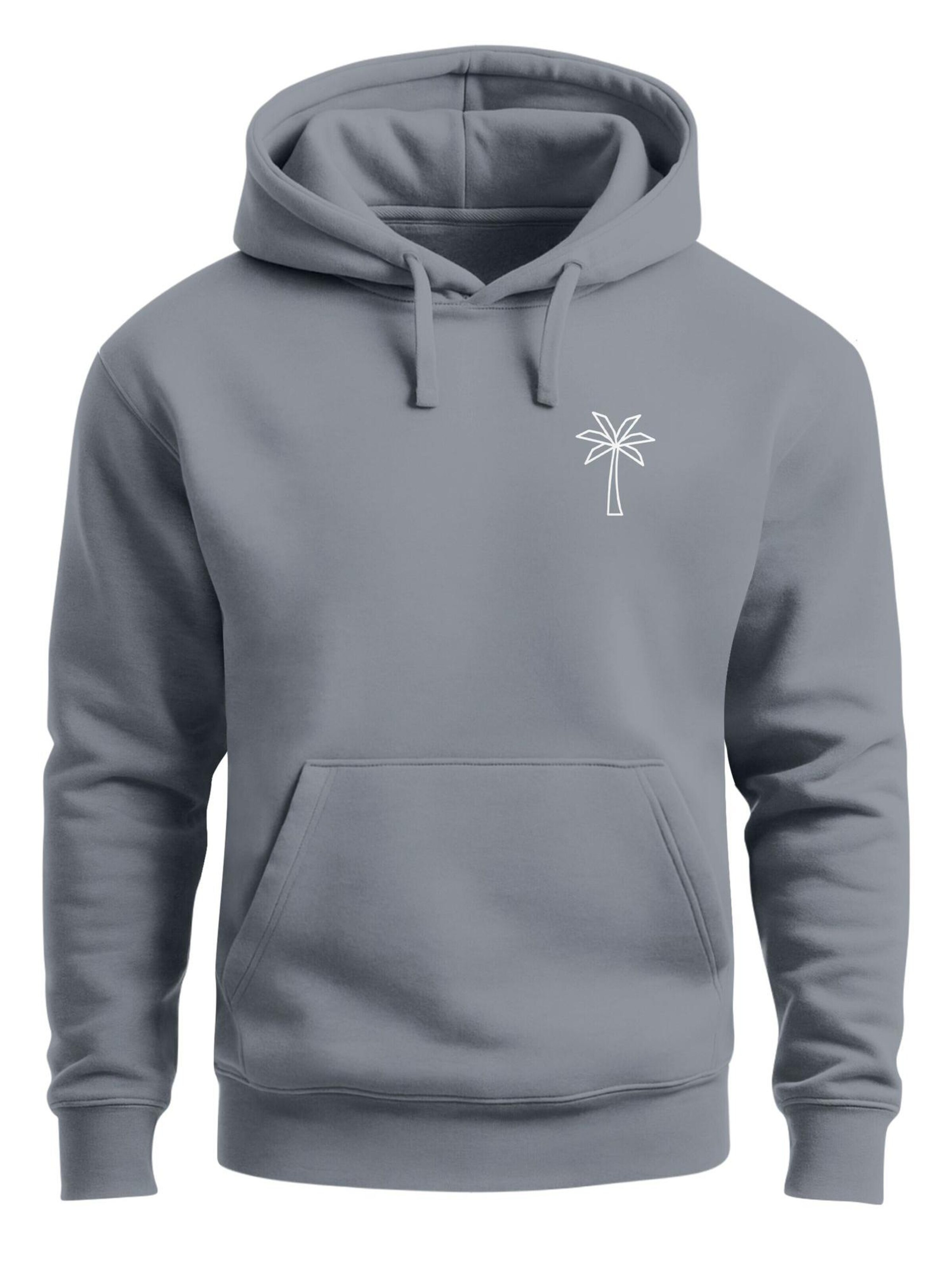 Neverless Sweatshirt 'Palme Polygon' in Grey: front