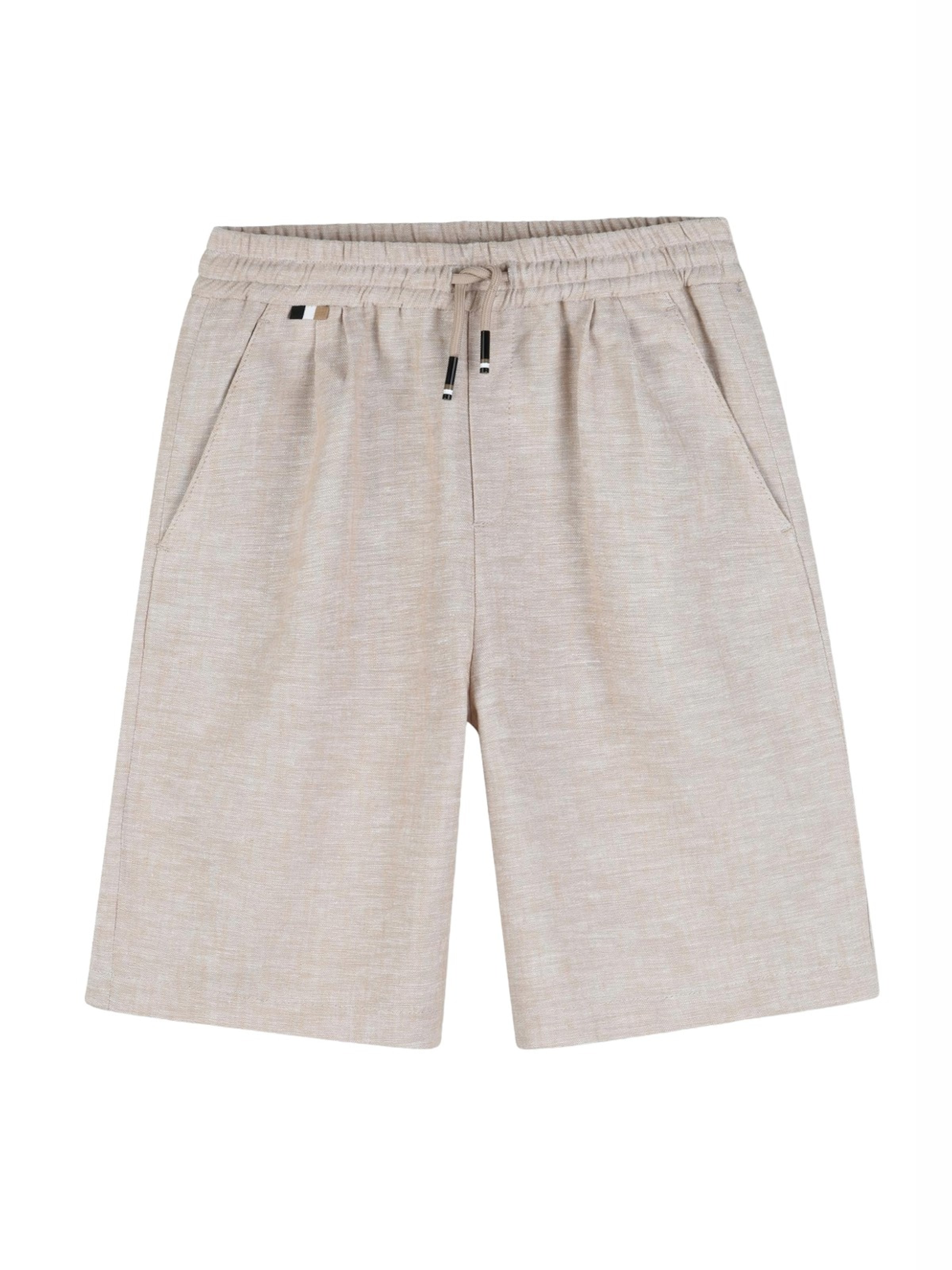 BOSS Regular Broek 'Bermuda beige per bambino' in Beige: voorkant