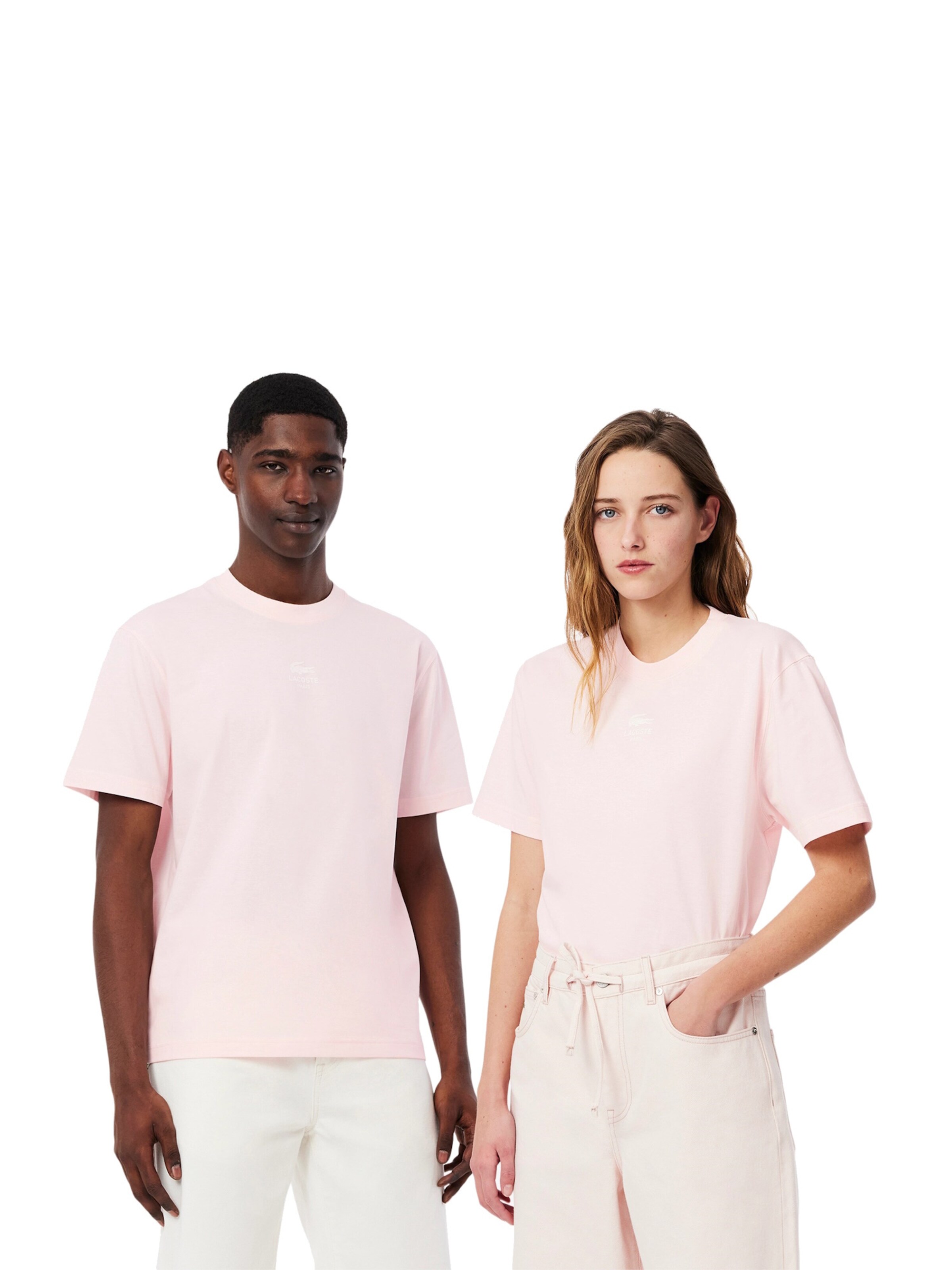T-Shirt LACOSTE en rose : devant