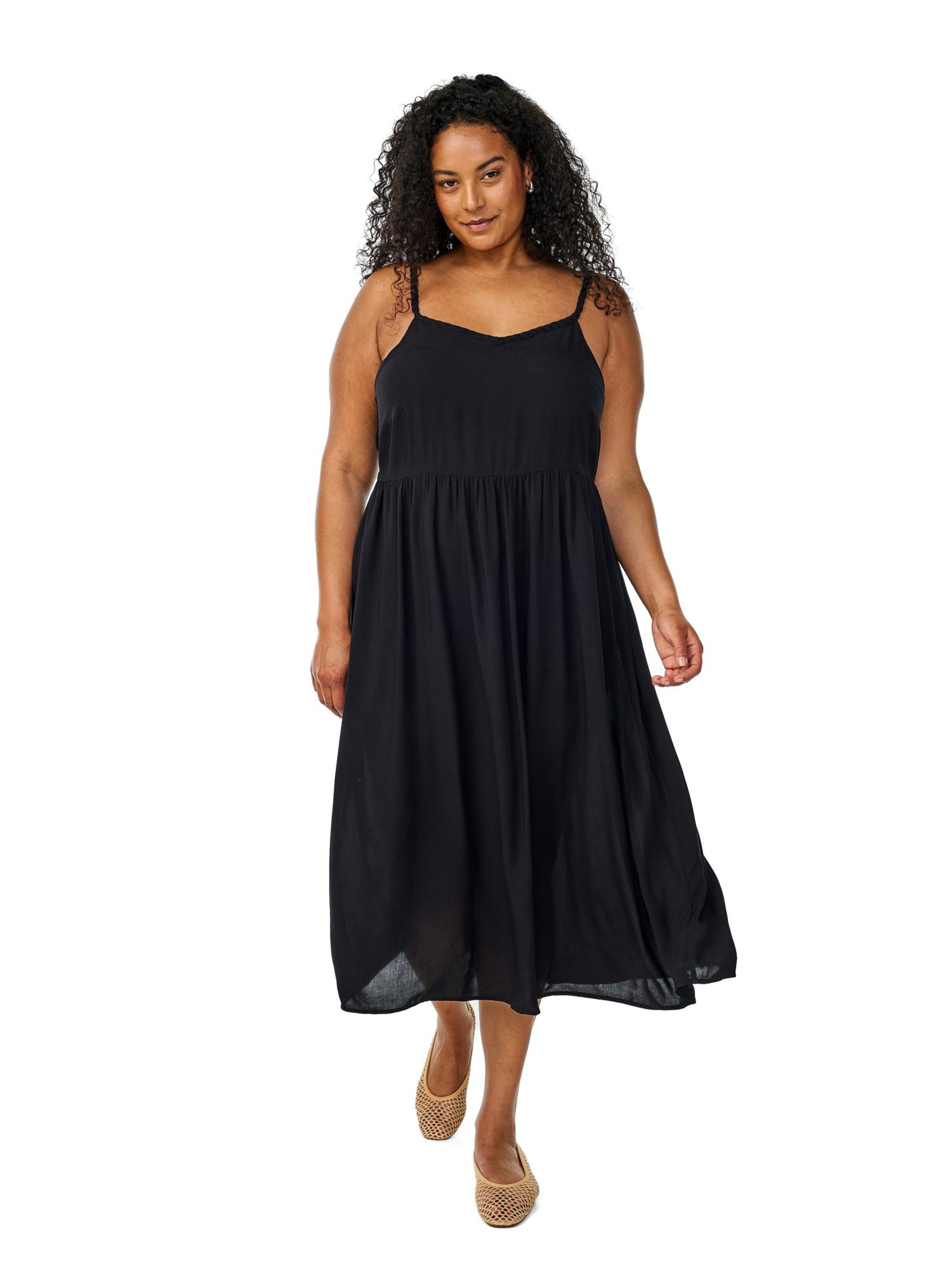 Zizzi Kleid 'CASA' in Schwarz: Vorderseite