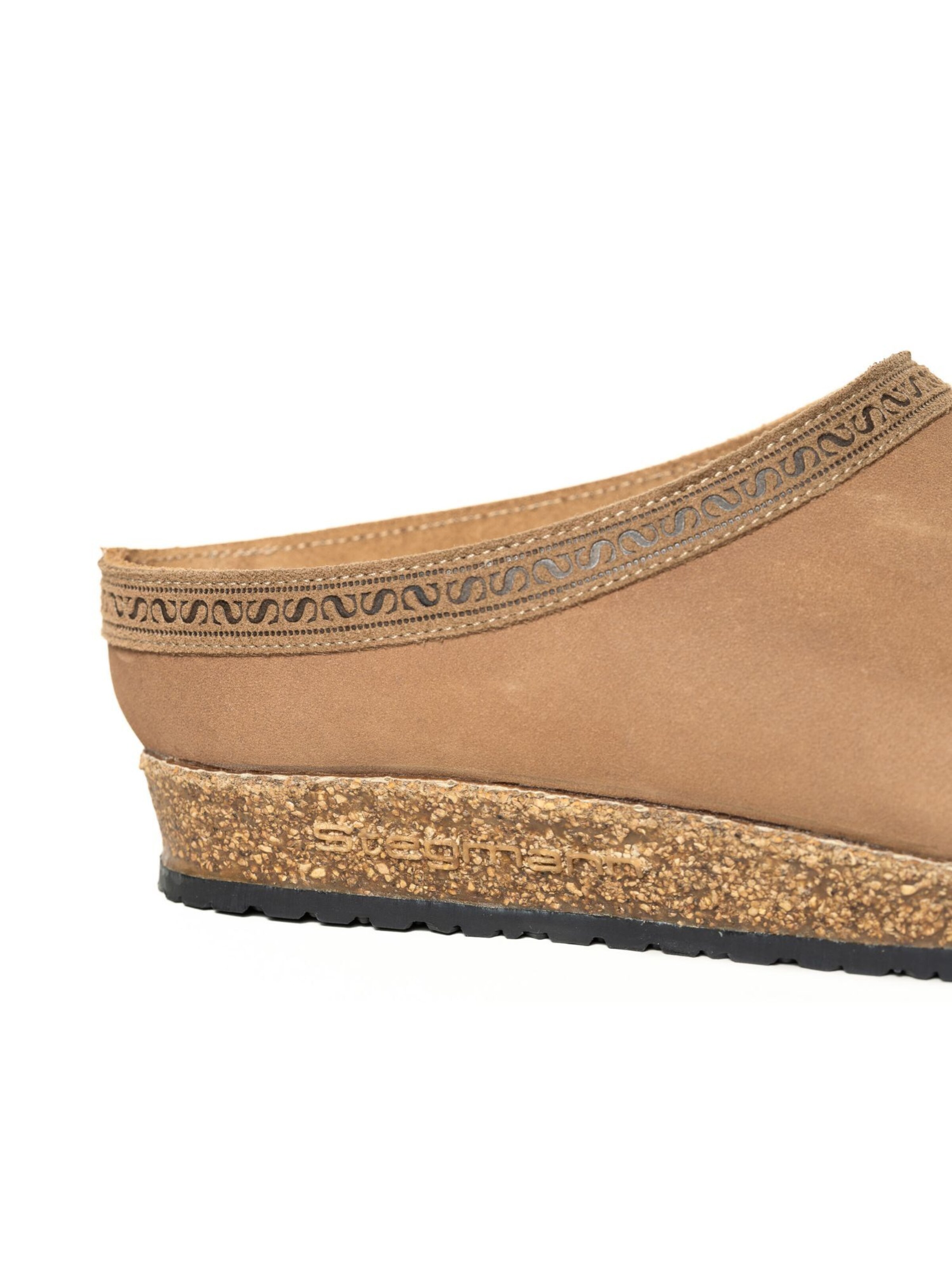 Stegmann Clogs 'Lederhausschuh Leder Clog Stegmann' in Brown