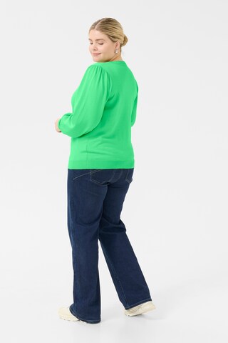 KAFFE CURVE Knit Cardigan 'Lazzy' in Green