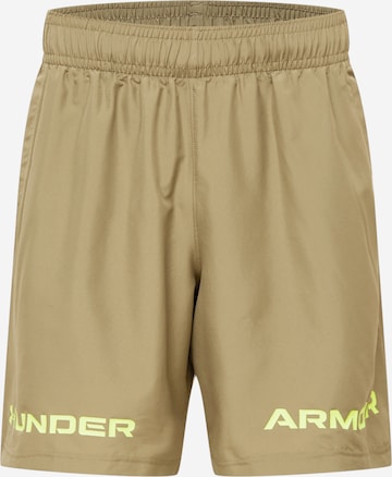 UNDER ARMOUR Sports trousers in Green: front