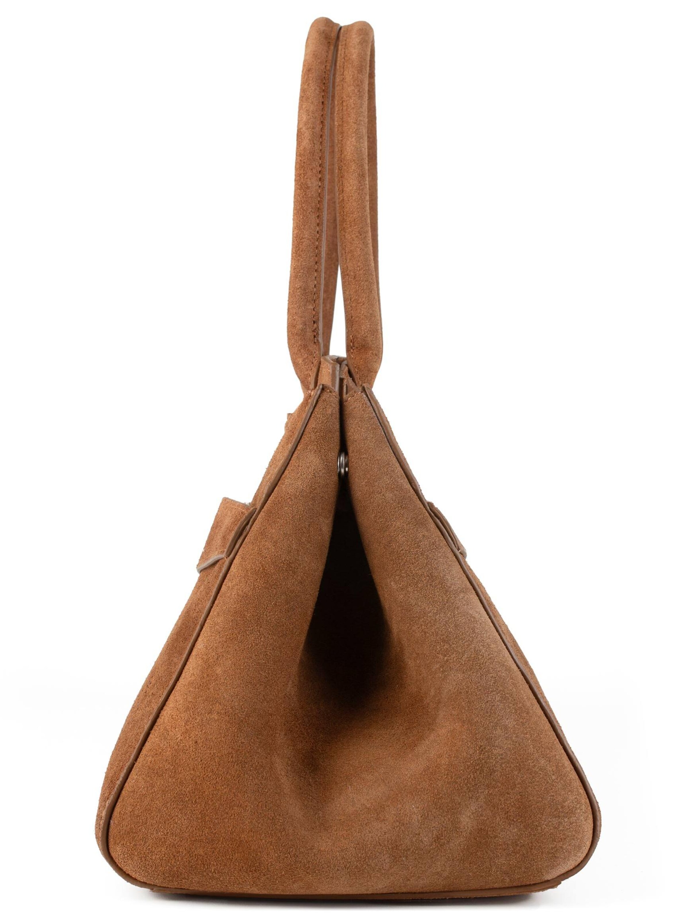 L37 HANDMADE SHOES Håndtaske 'ARRIVEDERCI ROMA' i brun