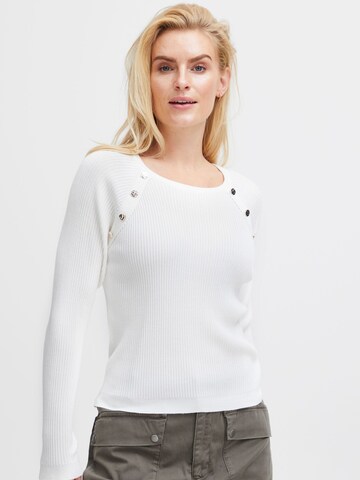 Pull-over ' SARA ' PULZ Jeans en blanc : devant