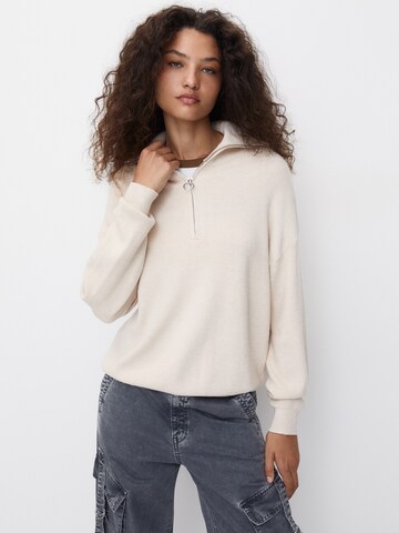 Pull&Bear Trui in Beige: voorkant