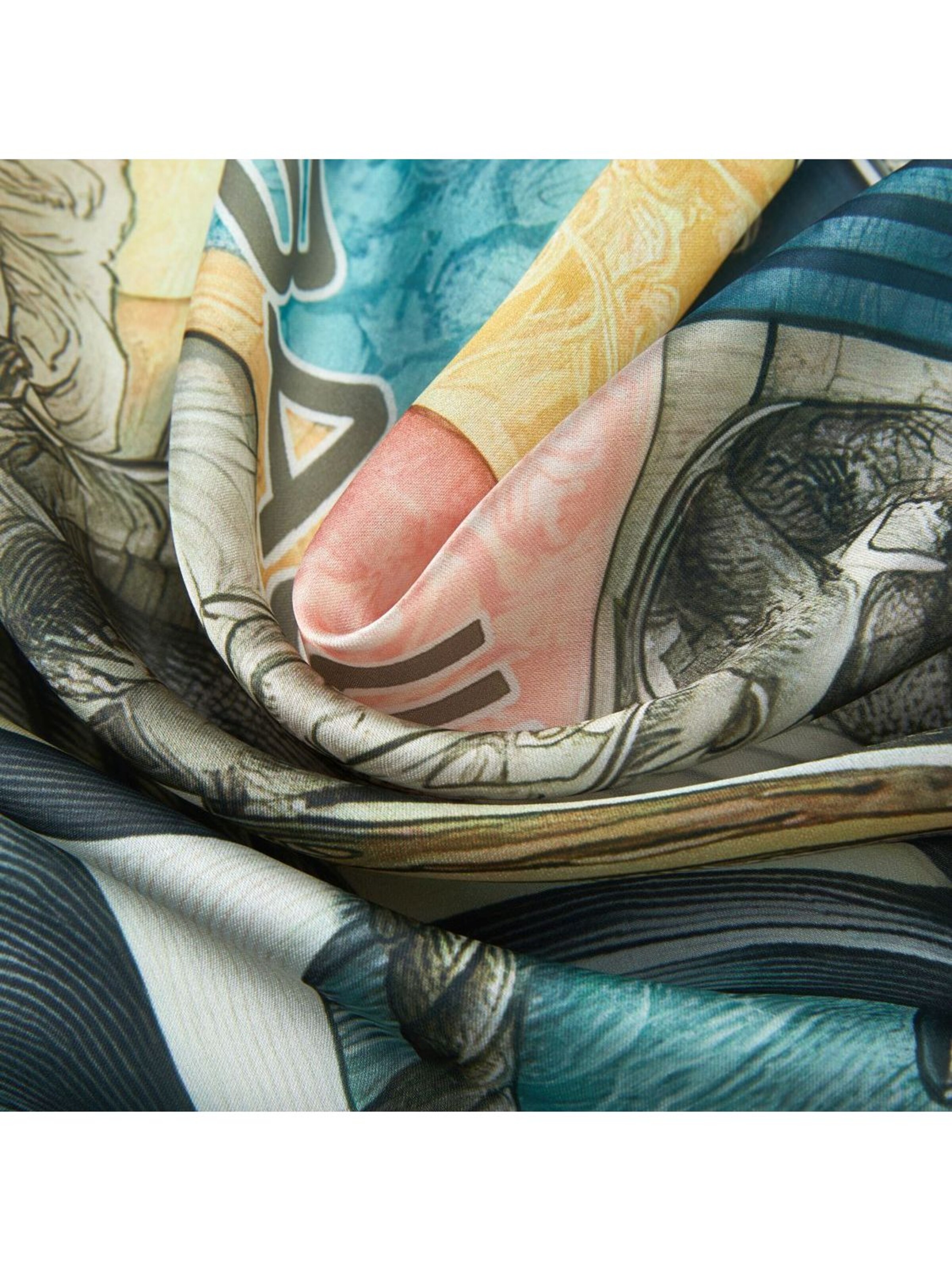 Écharpe 'Petit carré de soie Anchor Cléo' alberto cabale en mélange de couleurs