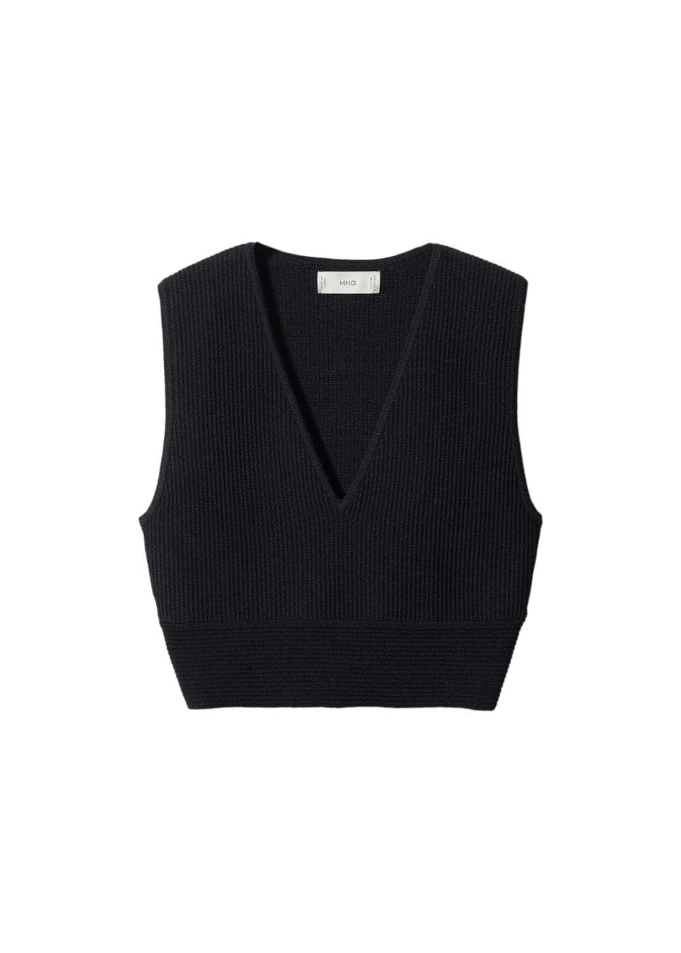 MANGO Broderad topp 'Laurel' i XS i svart, Produktvy