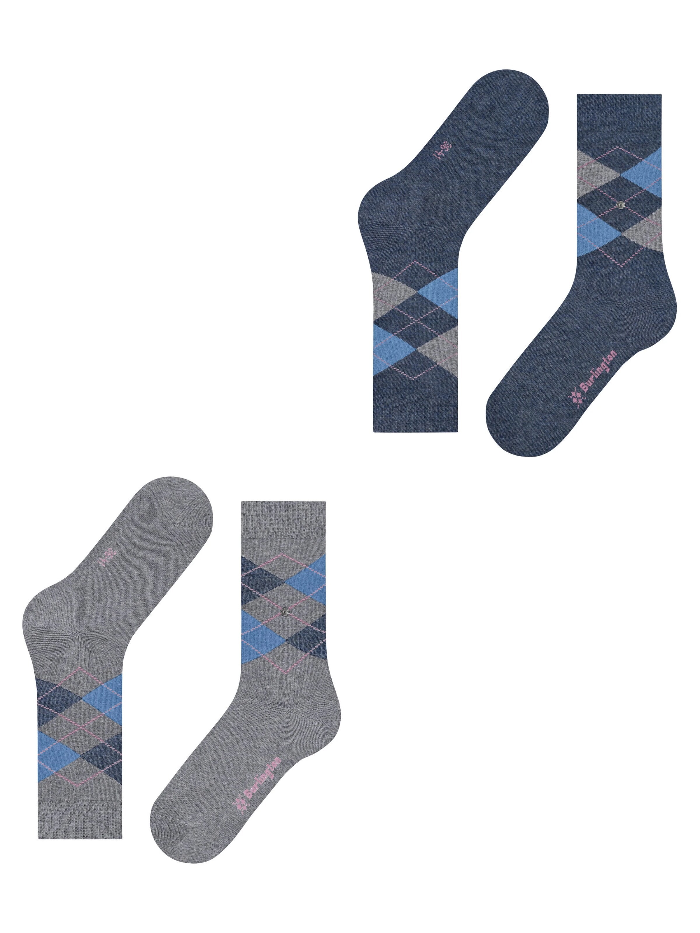 BURLINGTON Socks 'Everyday Argyle' in Grey