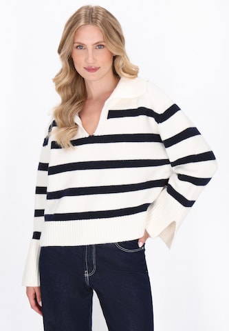 DreiMaster Maritim Sweater in White: front