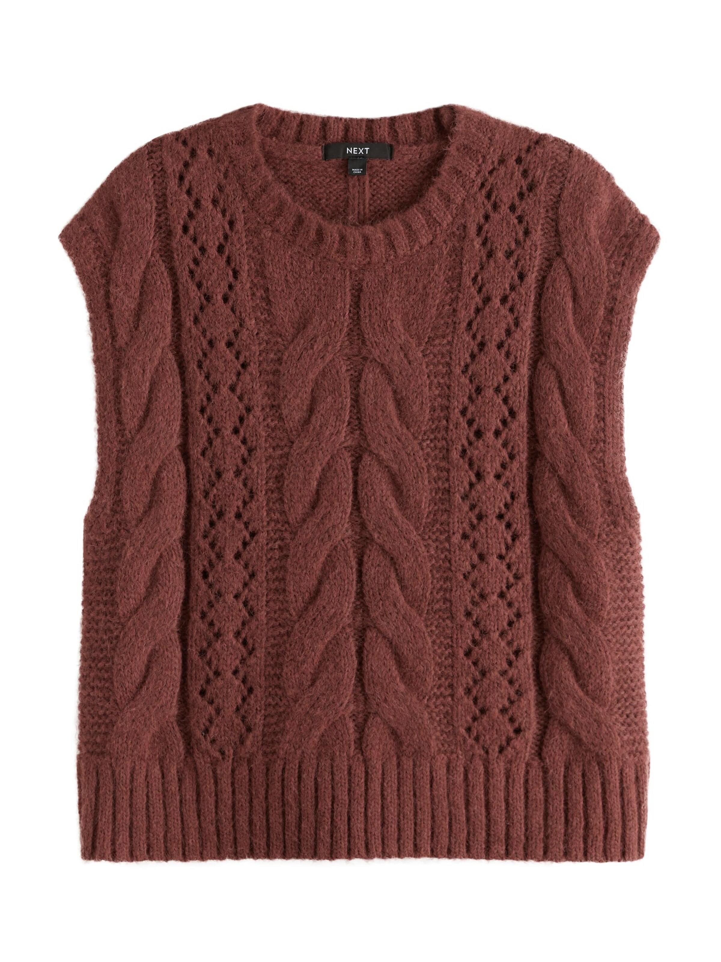 Next Pull-over en S en marron, Vue avec produit