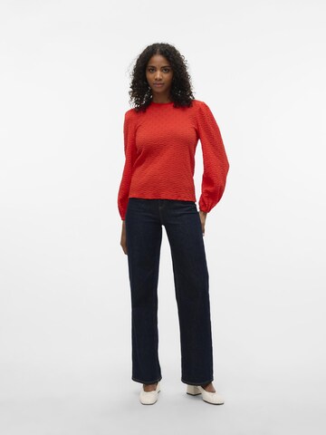 VERO MODA Bluse 'Flower' in Rot