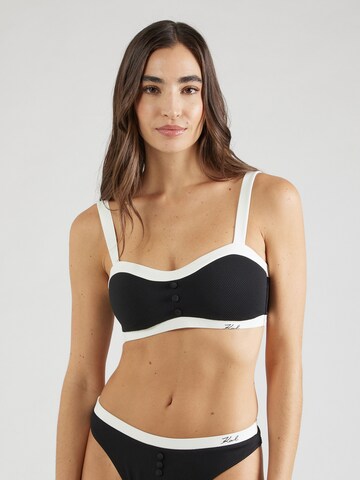 Bustino Top per bikini di Karl Lagerfeld in nero: frontale