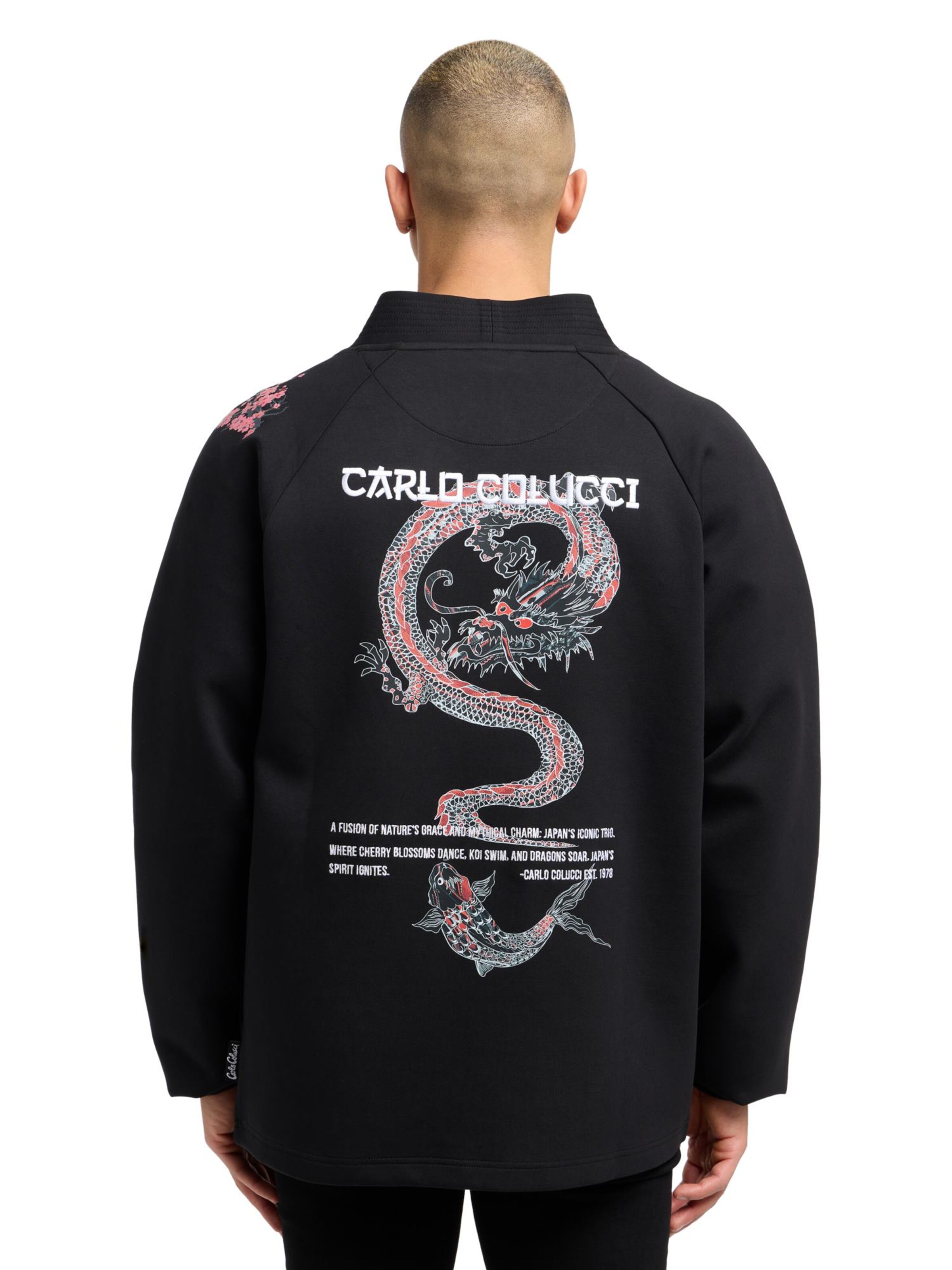 Carlo Colucci Sweatshirt 'Dusini' in Zwart: voorkant