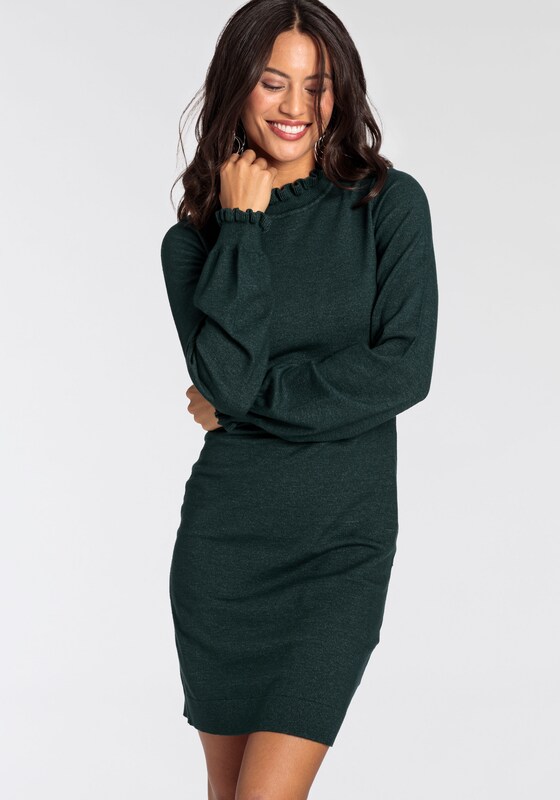 LAURA SCOTT Knitted dress in Petrol