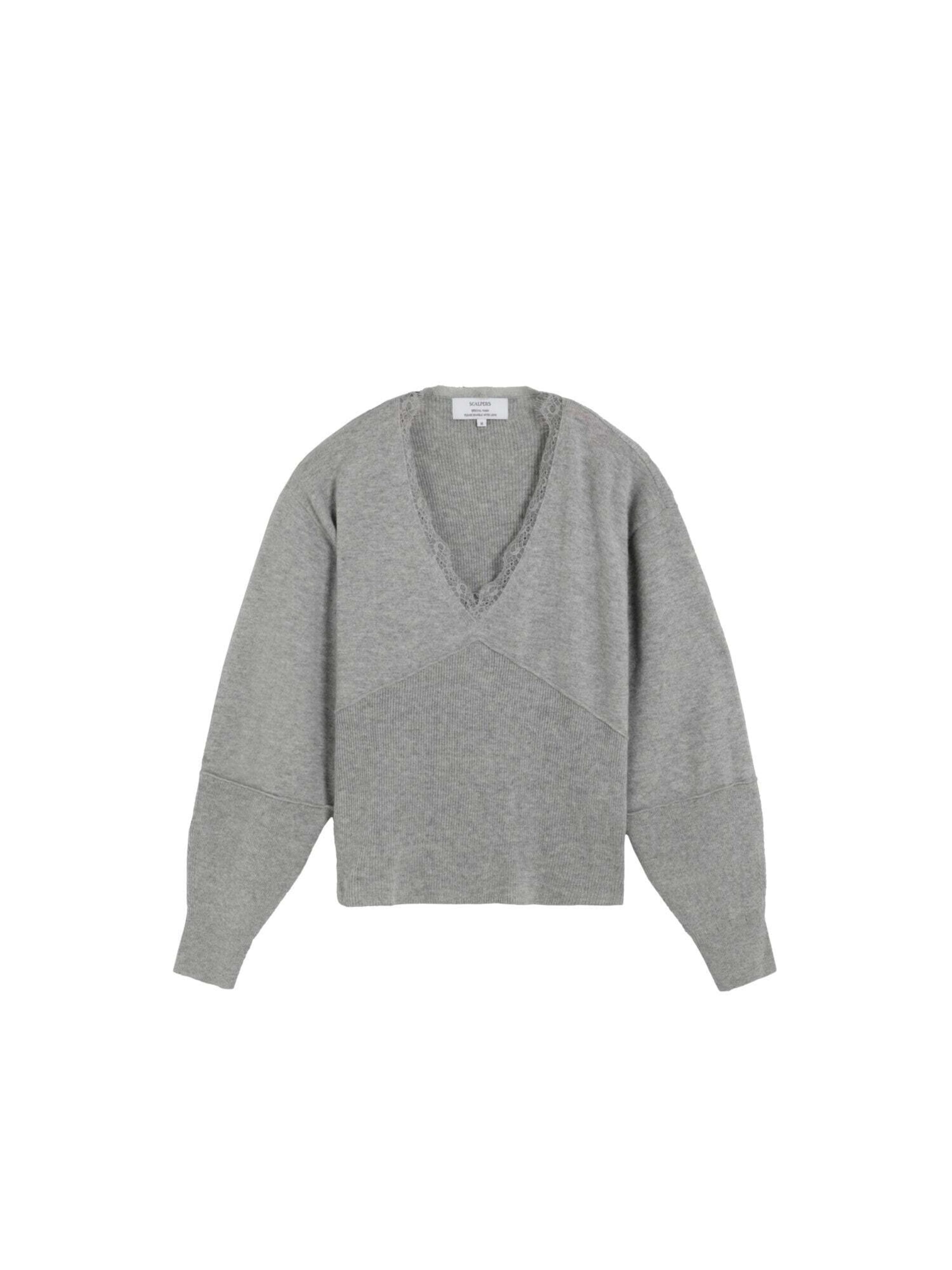 Scalpers Pullover in Grau: Vorderseite