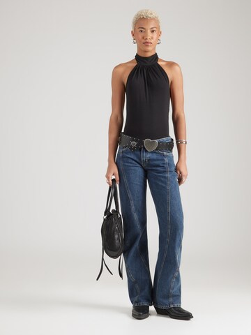 WEEKDAY Top 'Fliss' in Schwarz
