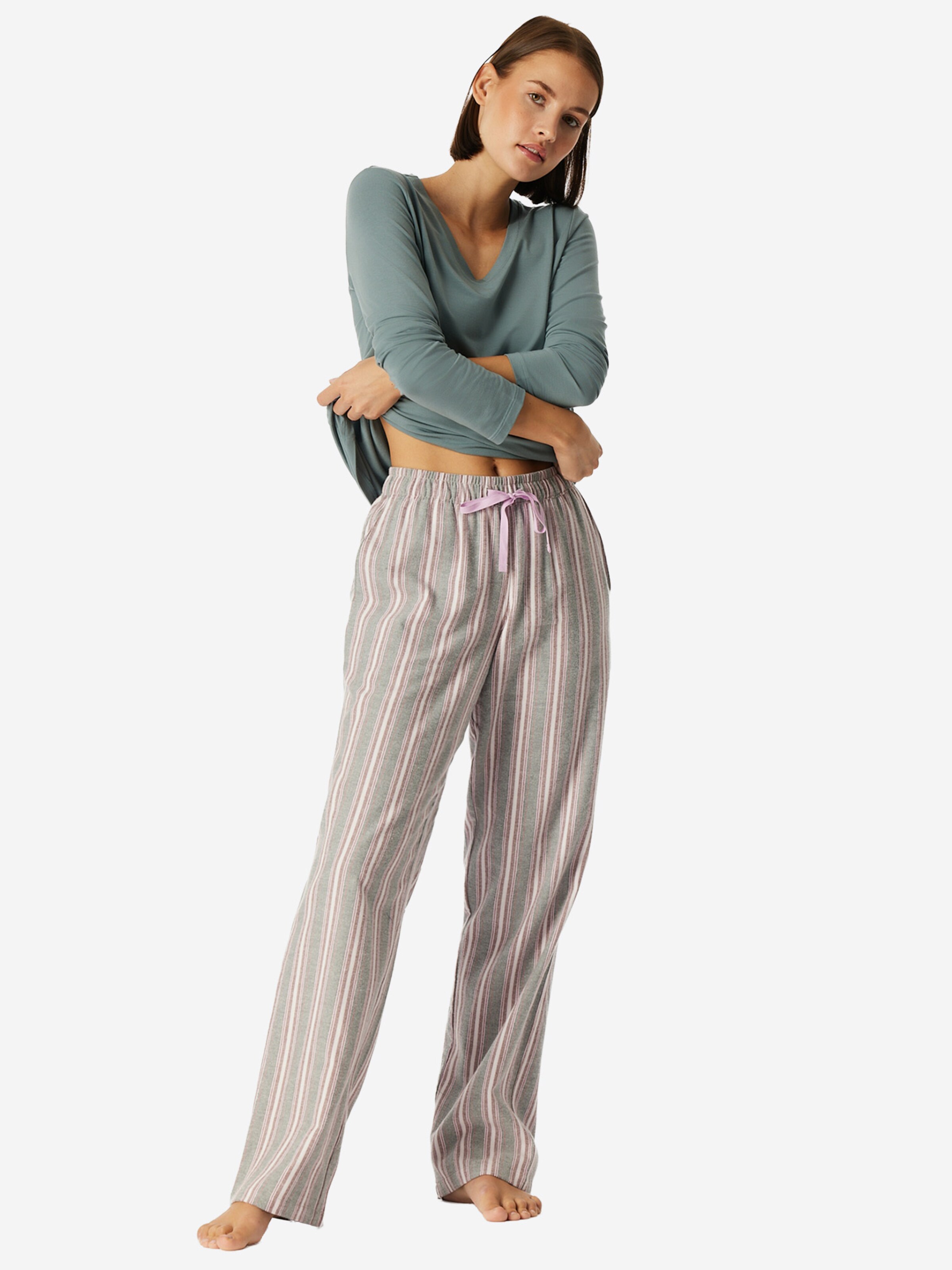 SCHIESSER - Pantalón de pijama 'Mix & Relax' en gris