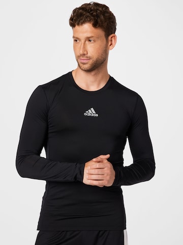 melns ADIDAS SPORTSWEAR Sporta krekls 'Compression': no priekšpuses