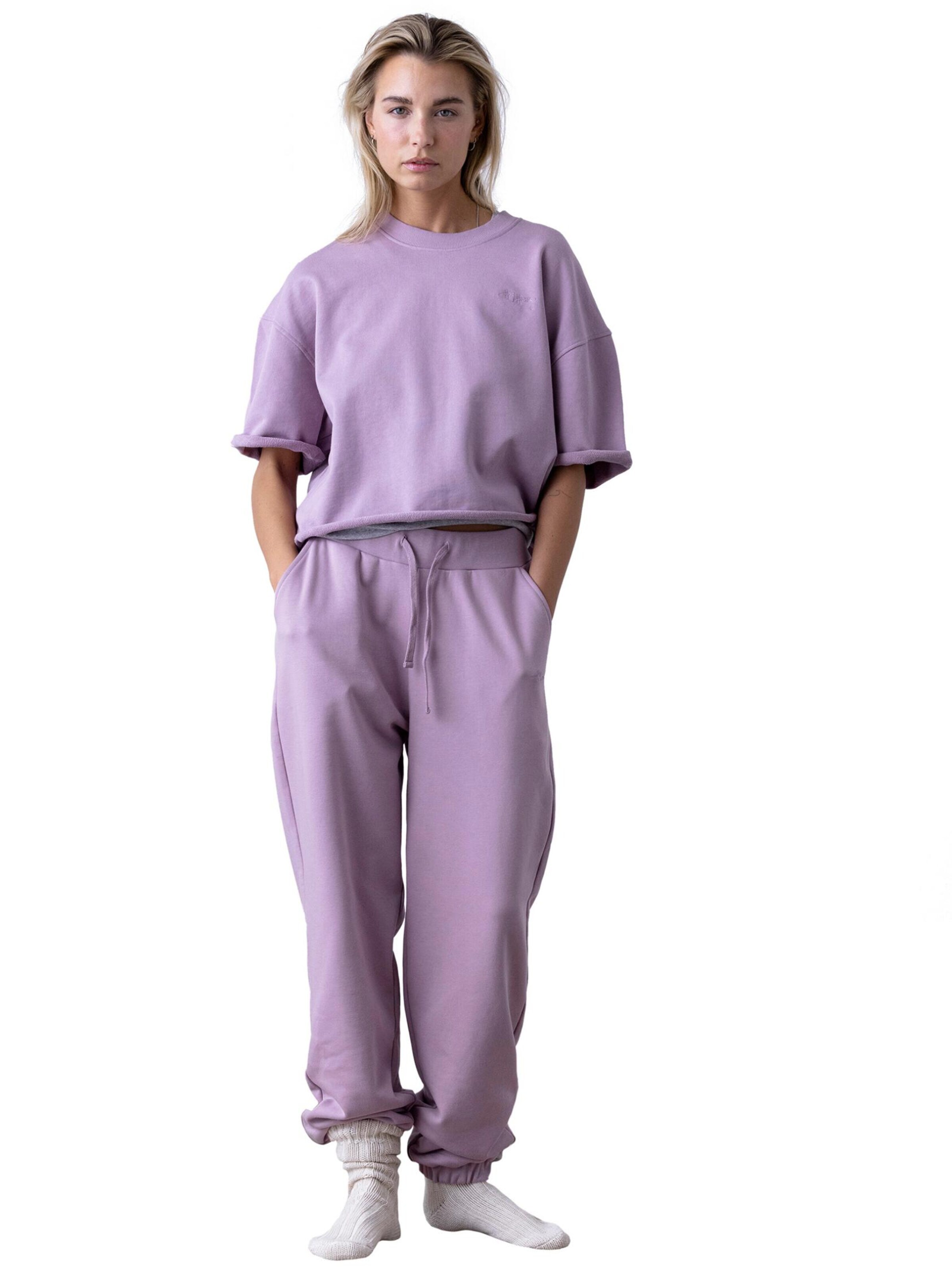 Hey Honey Regular Sportbroek 'Cuff Sweat Pants' in Lila: voorkant