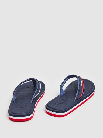 Pepe Jeans T-Bar Sandals 'WEST BASIC' in Blue