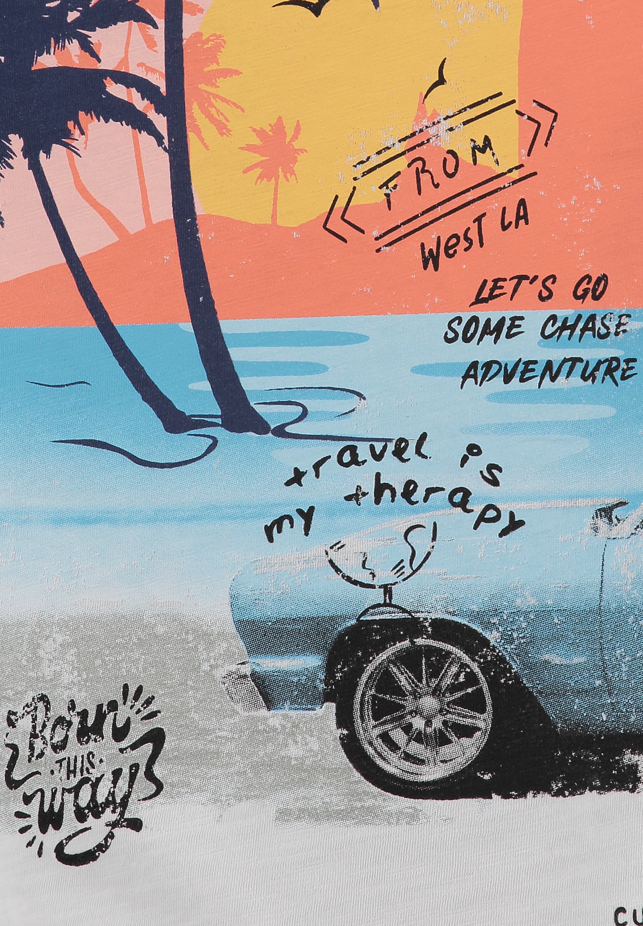 Key Largo Μπλουζάκι 'WEST SIDE' σε λευκό