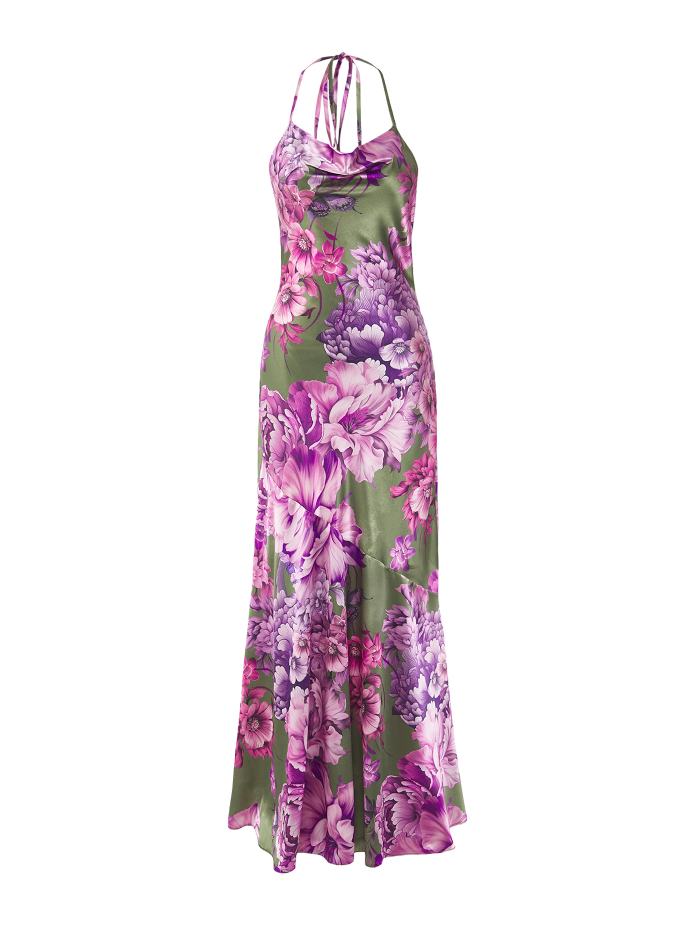 Trendyol Вечерна рокля в зелено: отпред