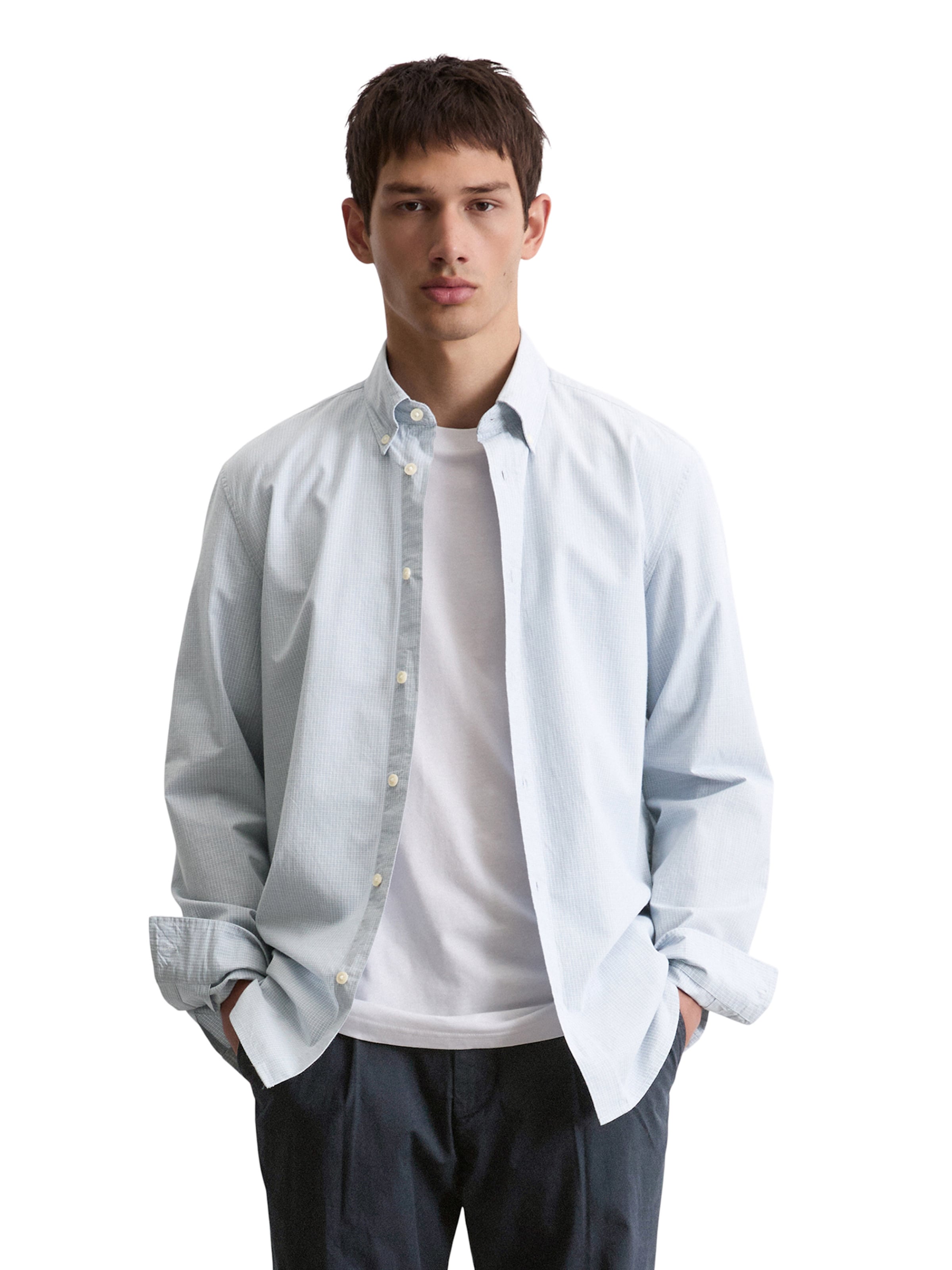 Marc O'Polo Regular fit Overhemd in Blauw: voorkant