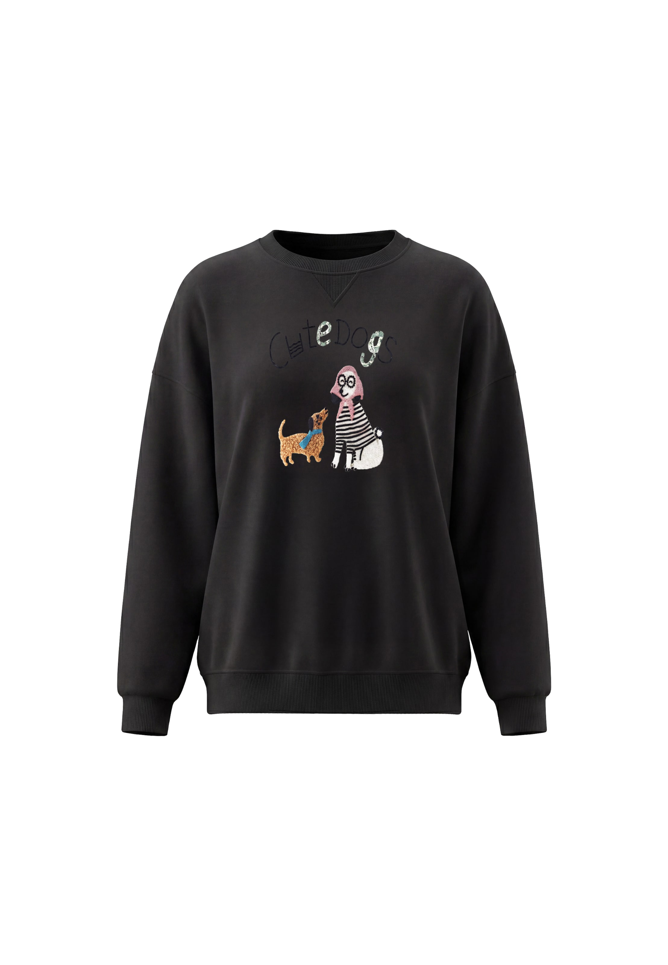 MYMO Sweatshirt in Zwart: voorkant