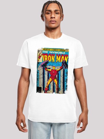T-Shirt 'Marvel Iron Man Cover' F4NT4STIC en blanc : devant
