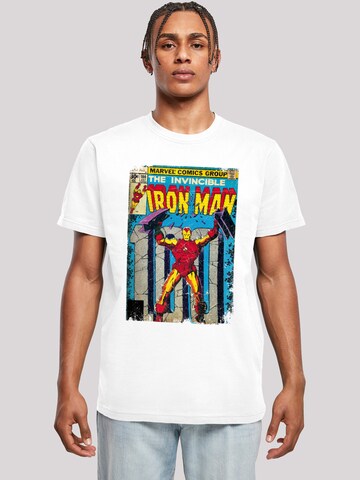 F4NT4STIC Shirt 'Marvel Iron Man Cover' in Wit: voorkant