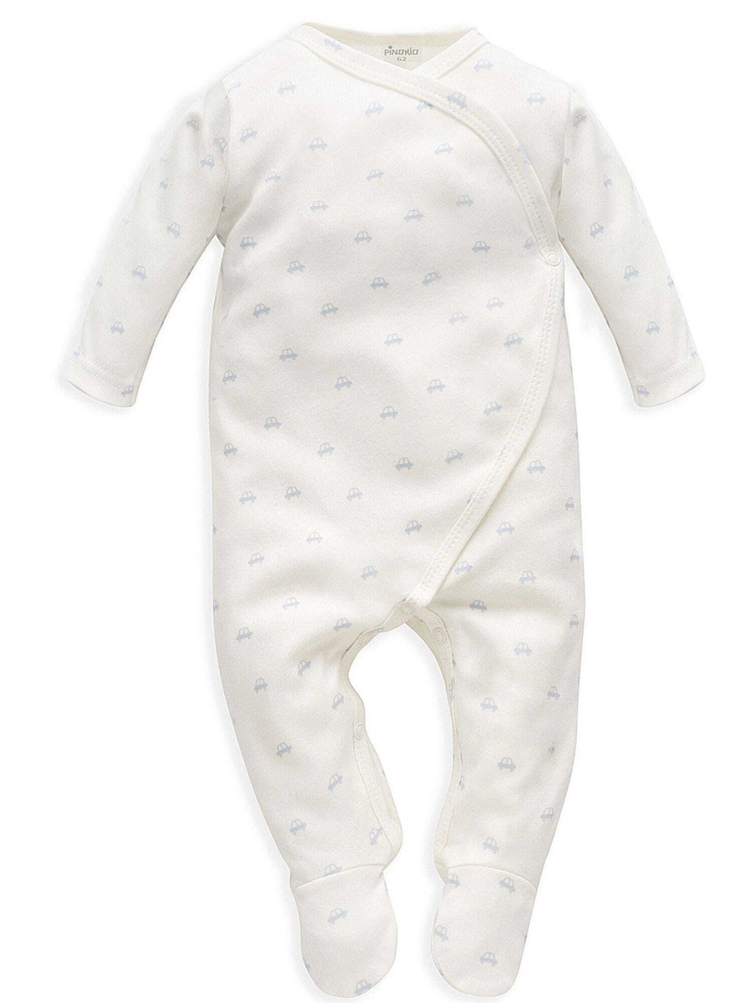 Pinokio Strampler in Weiß: Vorderseite