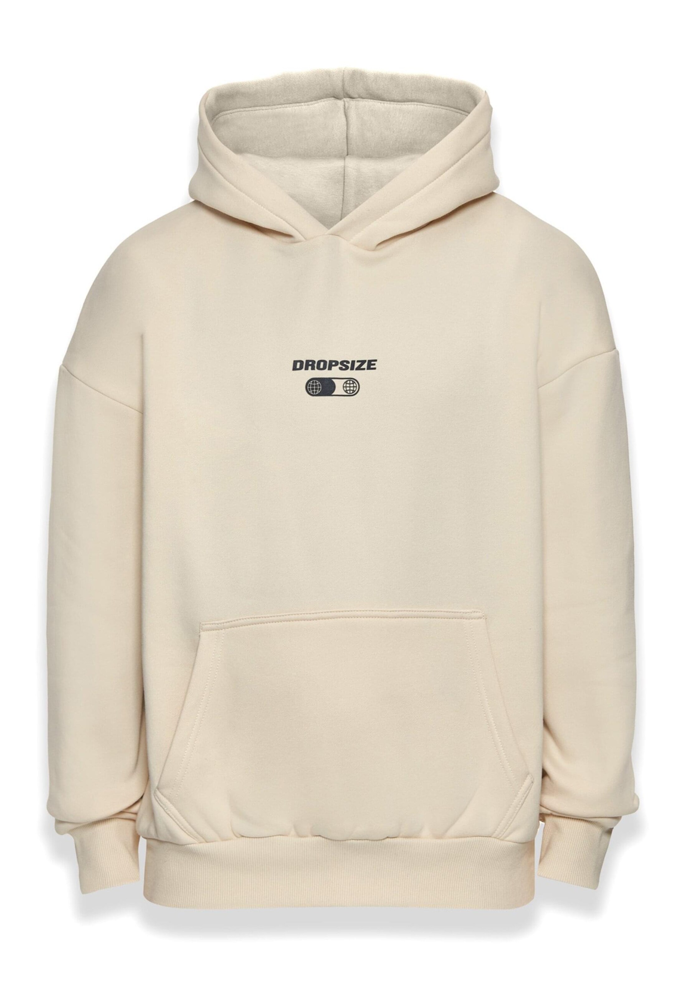 Sweat-shirt 'Hustle In Silence' Dropsize en beige : devant