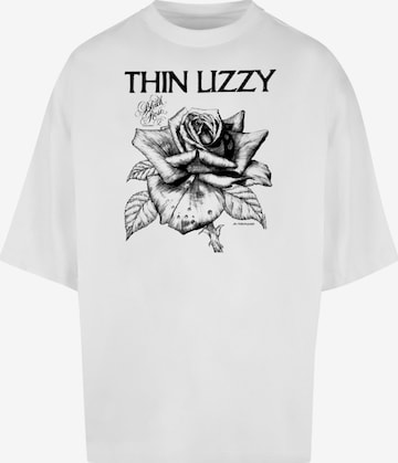 Merchcode Shirt 'Thin Lizzy - Rose' in Wit: voorkant