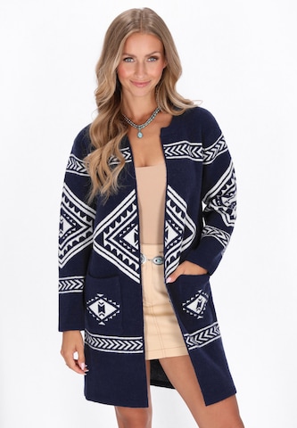 Cardigan IZIA en bleu : devant