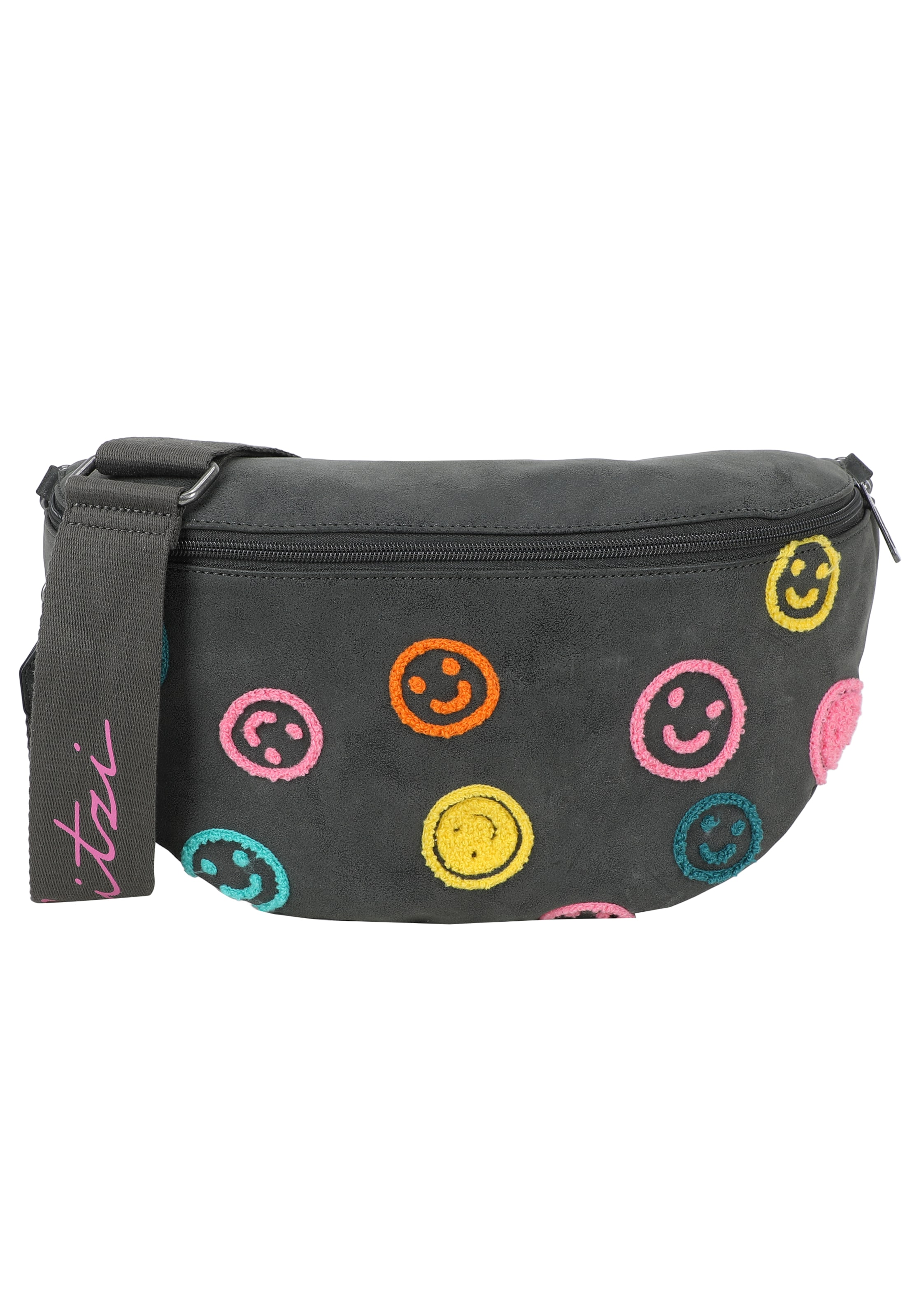 Fritzi aus Preußen Schultertasche 'Limited Multi Smile' in Grau: Vorderseite