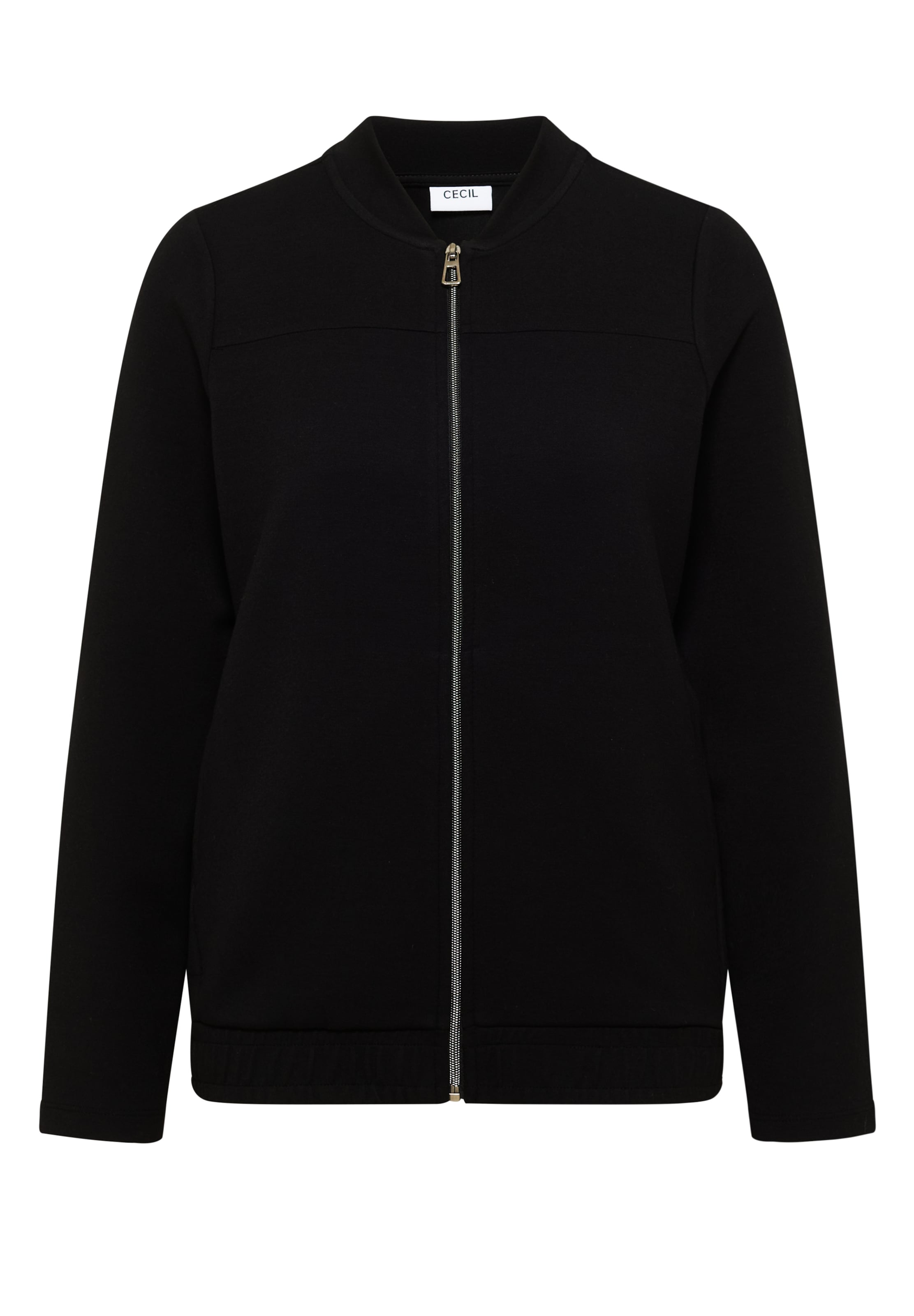 CECIL Zip-Up Hoodie in Black: front