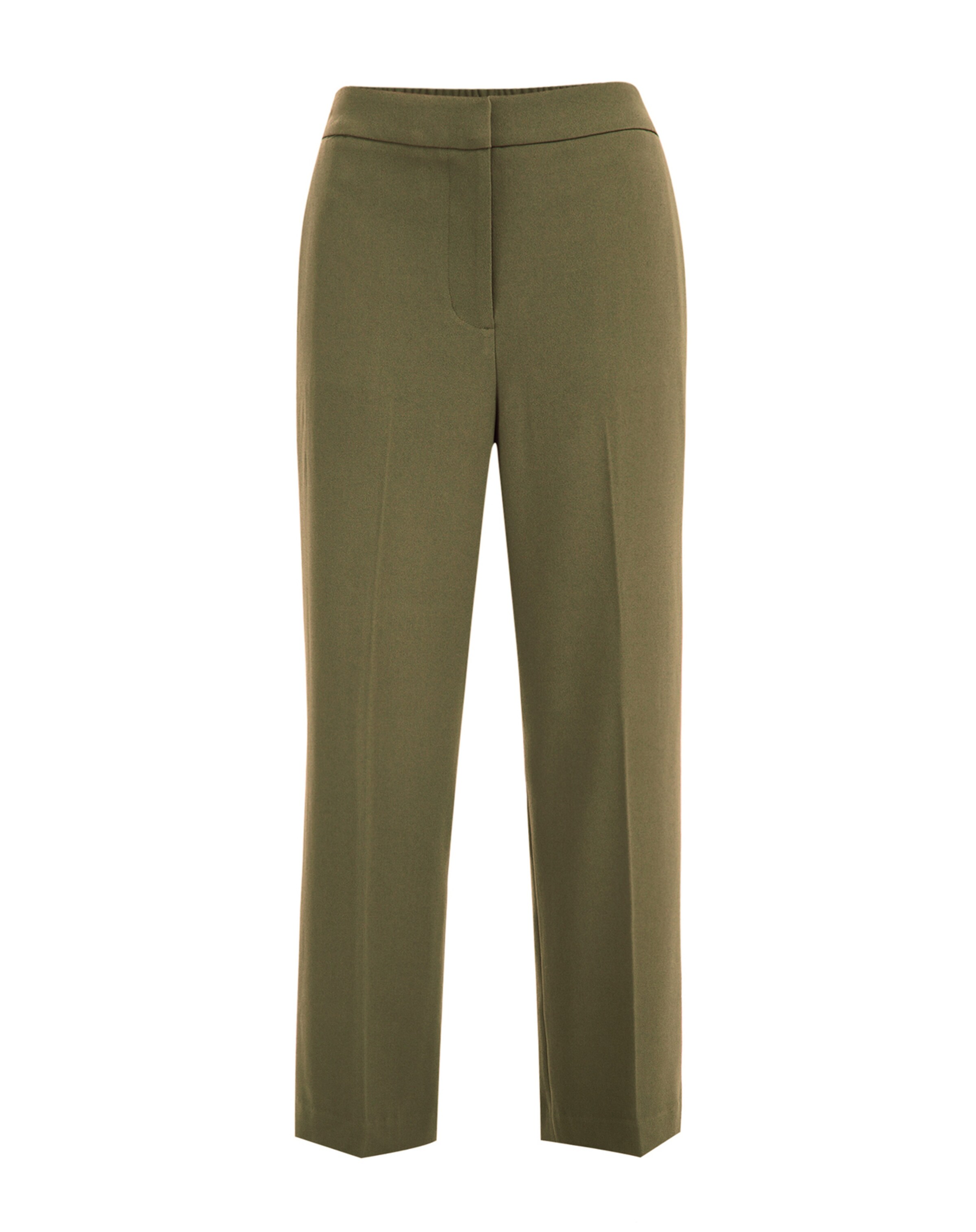 WE Fashion Wide leg Trousers in Green: front